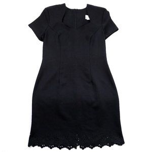 Vintage Black Eyelet Cutout Mini Dress 8 Medium